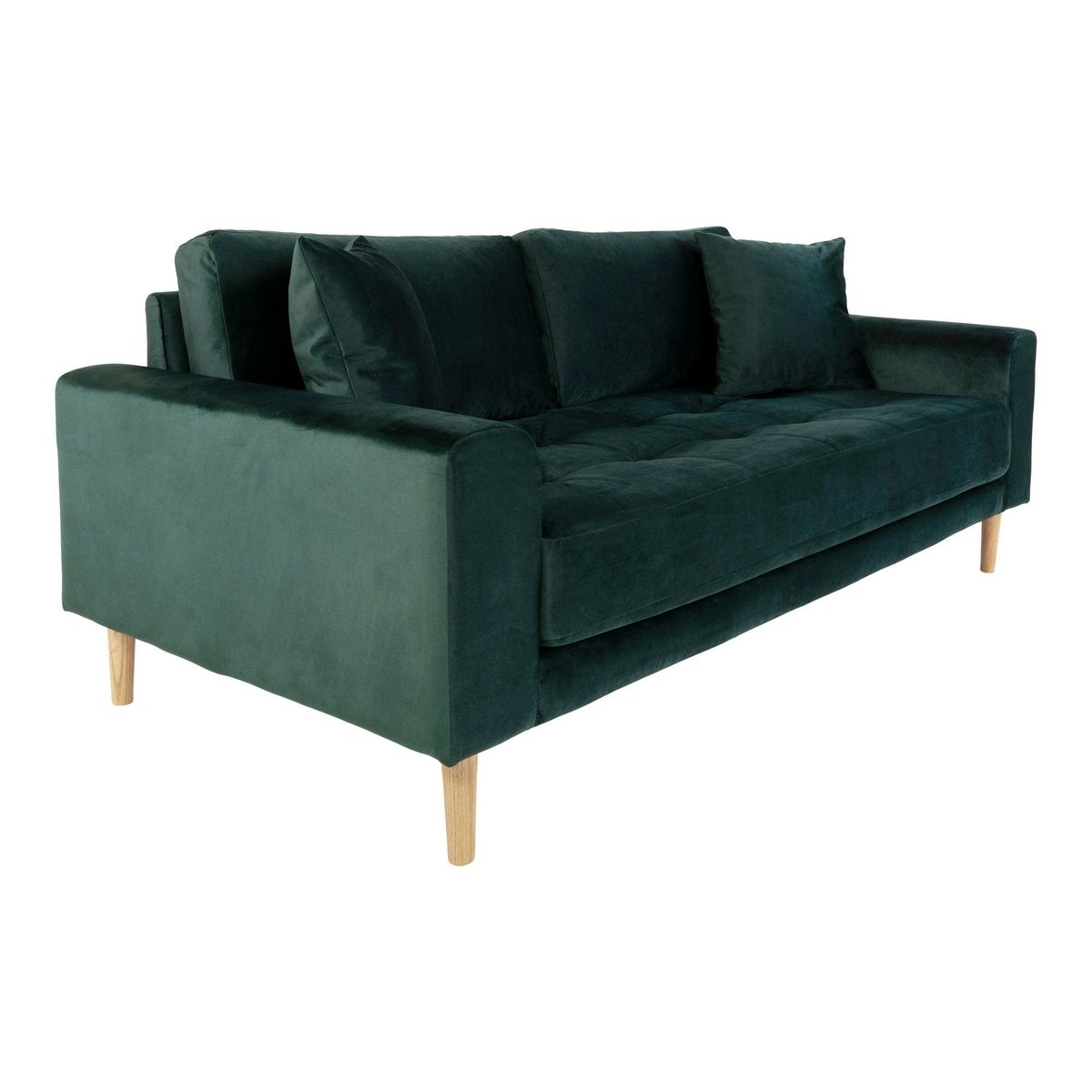 Canapé droit moderne en tissu AMSTERDAM vert foncé - 2,5 places, PIER IMPORT
