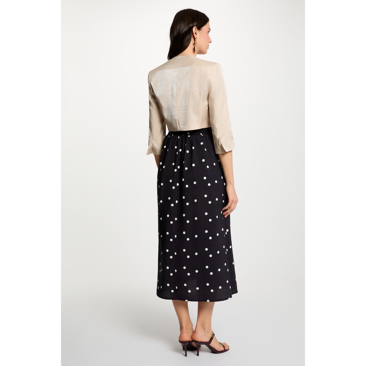 Boléro ajusté manches 3/4 beige clair, MORGAN