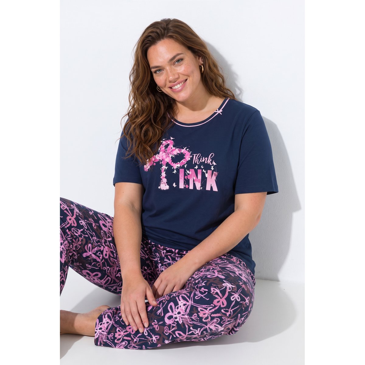 Pyjama motif nœuds bleu nuit, ULLA POPKEN
