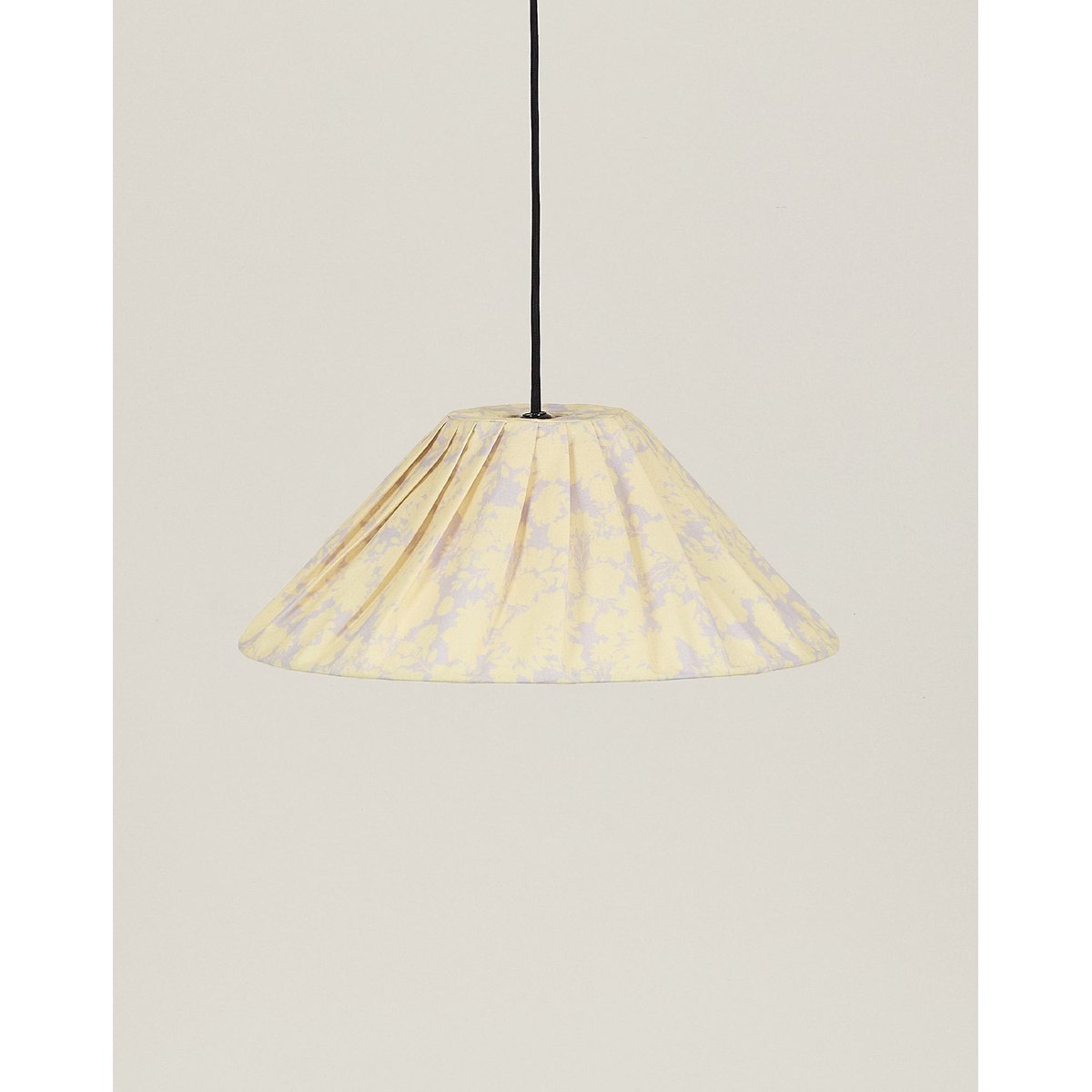 Abat-jour plissé pour suspension 50 cm Ava yellow flowers, NOBODINOZ