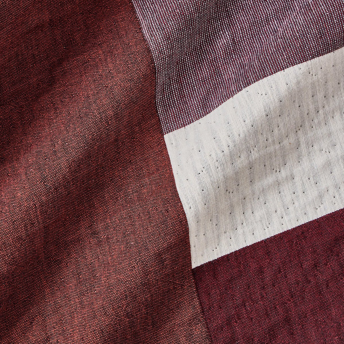 Plaid coton BONNIE bordeaux, HABITAT