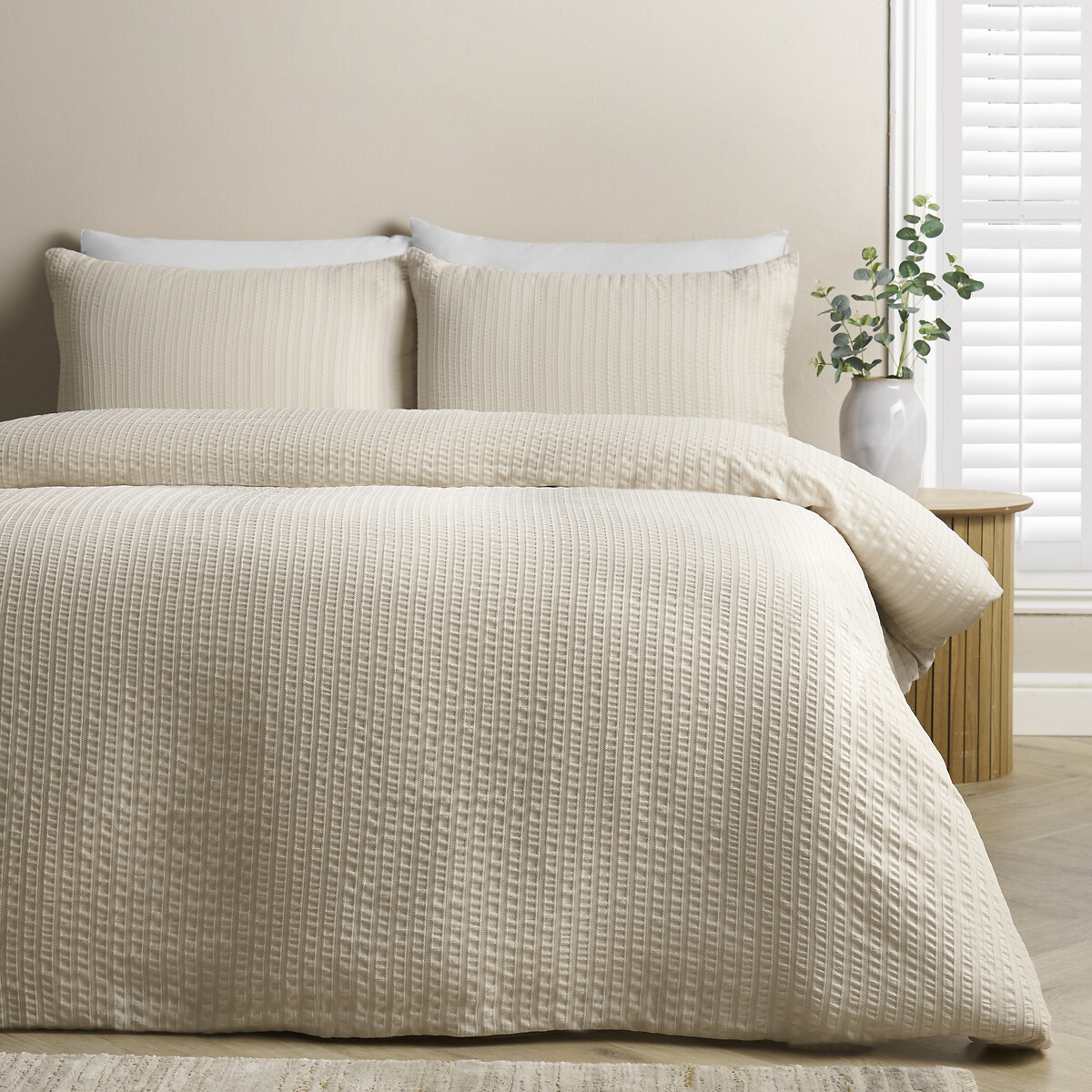 Stripe Seersucker Duvet Cover Set natural, CATHERINE LANSFIELD