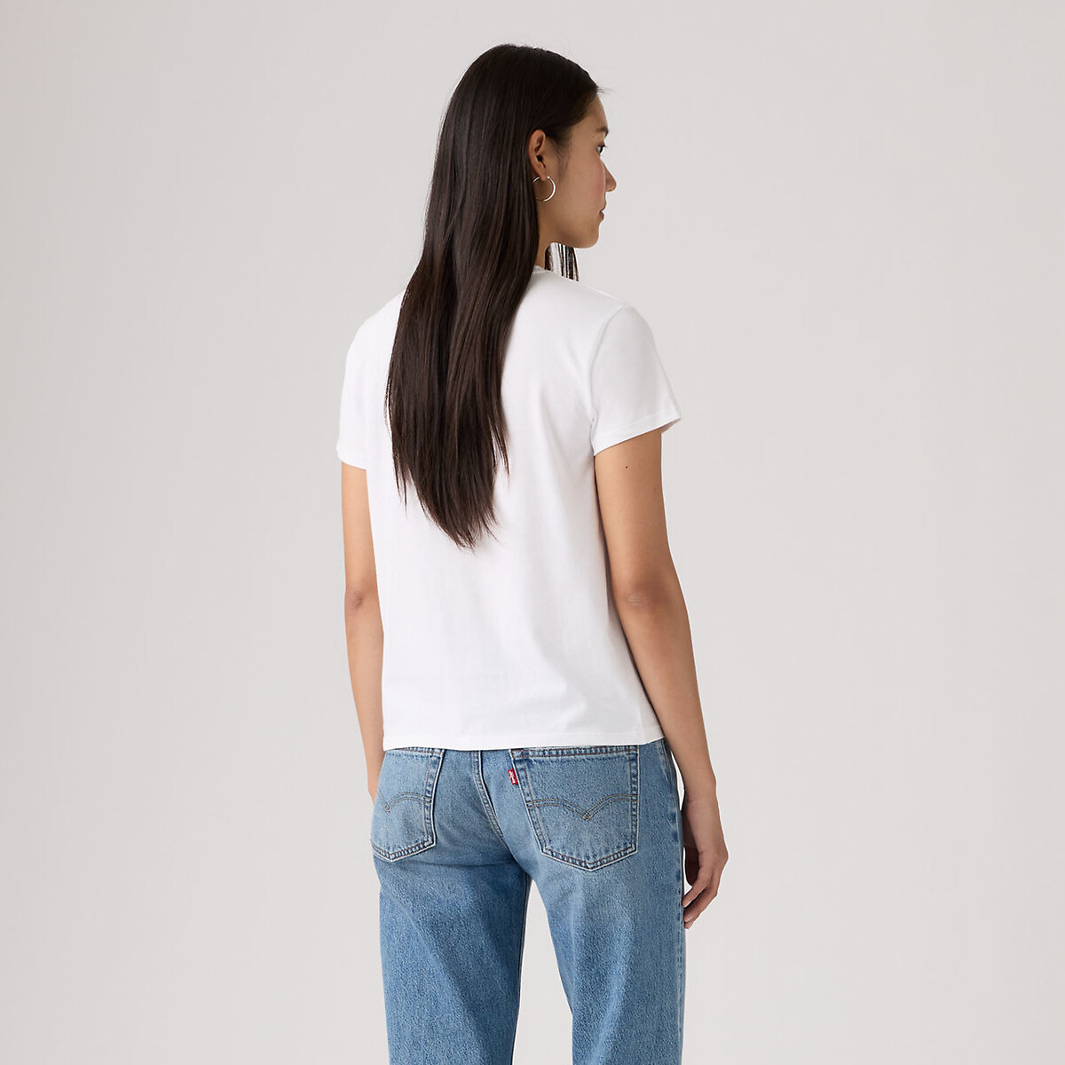 Crew Neck T-Shirt with Long Sleeves and Logo white, LEVI'S