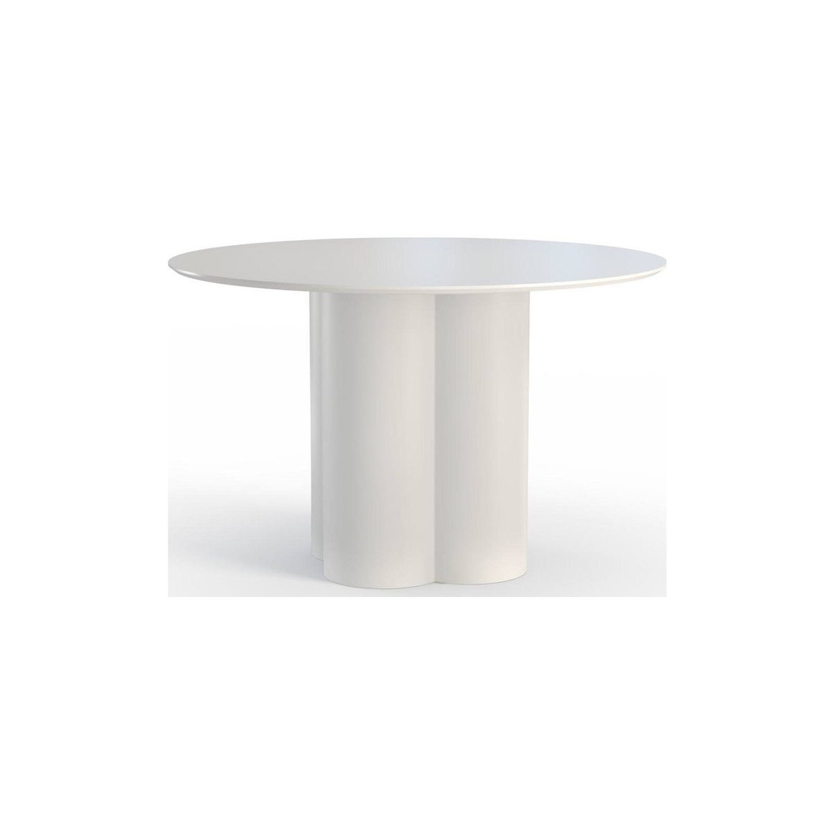 Table à manger ronde collection COLONA en bois gris beige, RECOLLECTION
