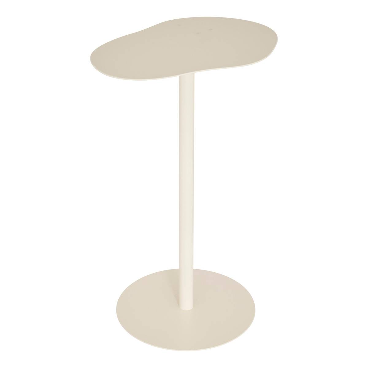 Table d'appoint en métal plateau organique SORA beige, ATMOSPHERA