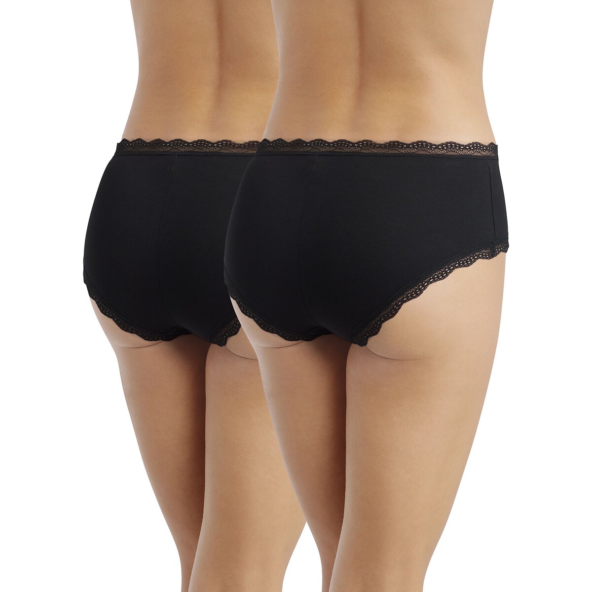 Lot de 2 shorties DAILY COTON DENTELLE noir, DIM