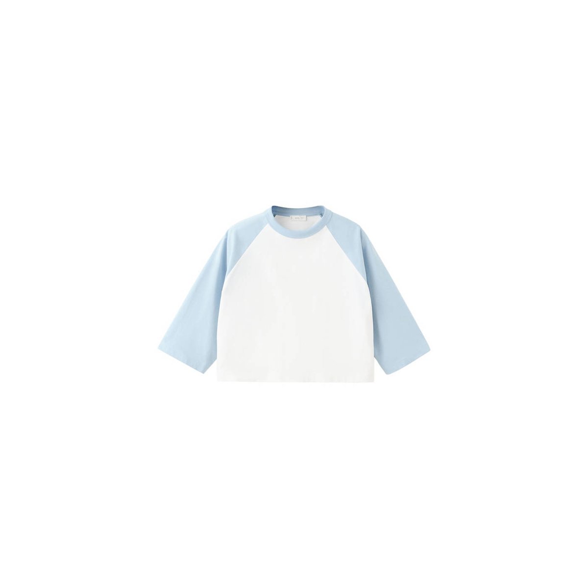 T-shirt bicolore blanc cassé, MANGO TEEN