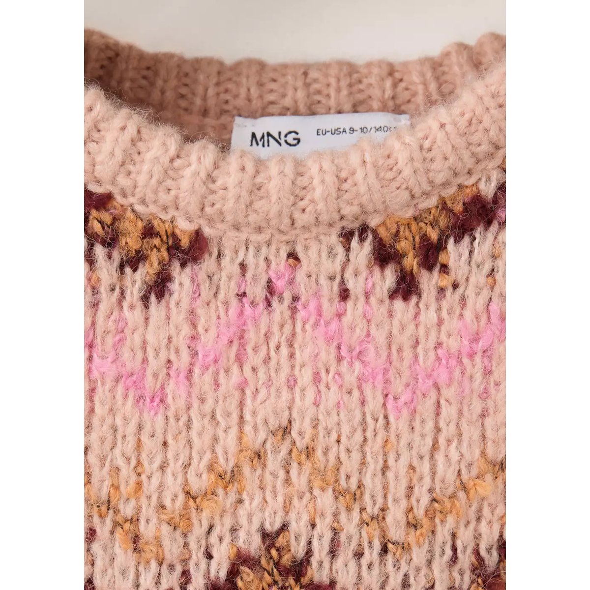 Pull-over maille jacquard pêche, MANGO KIDS