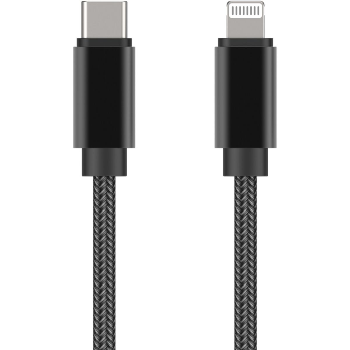Câble Lightning vers USB-C 2M certifié Apple Noir couleur unique, ADEQWAT