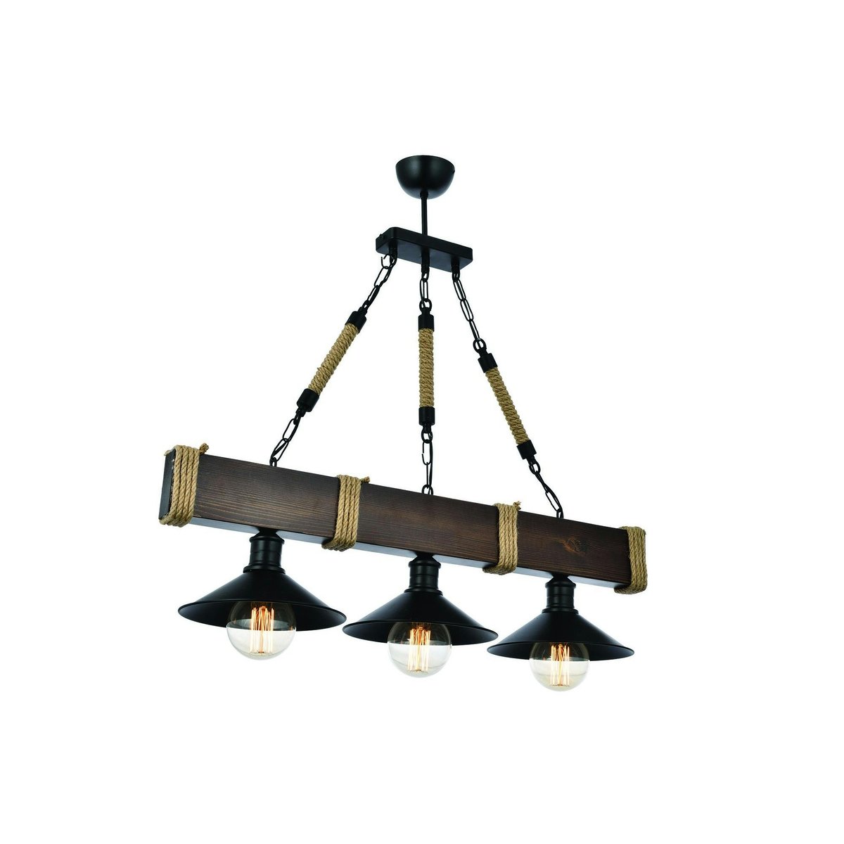 Suspension industrielle en bois CAMOGLI bois brun, PIER IMPORT
