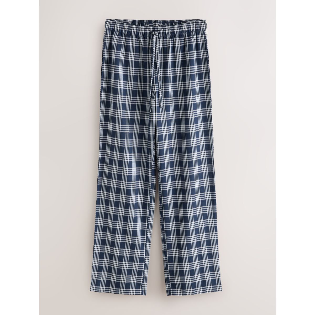 Pyjama boutonné à carreaux et manches longues bleu marine, NEXT