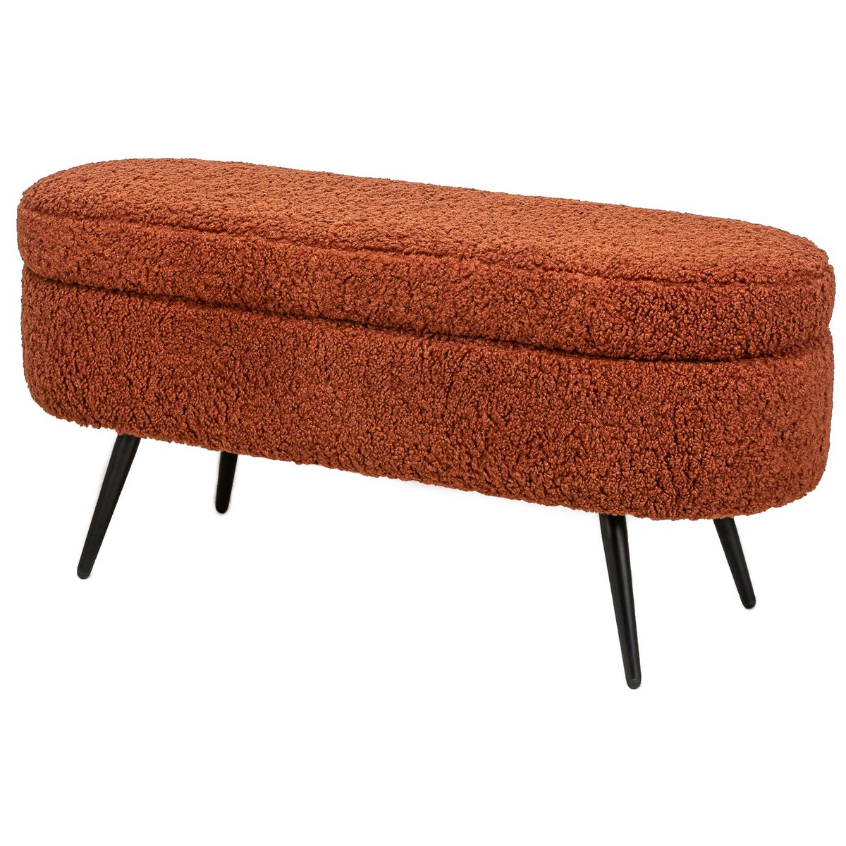 Banc avec rangement en bouclette, STOCKHOLM terracotta, NORDLYS