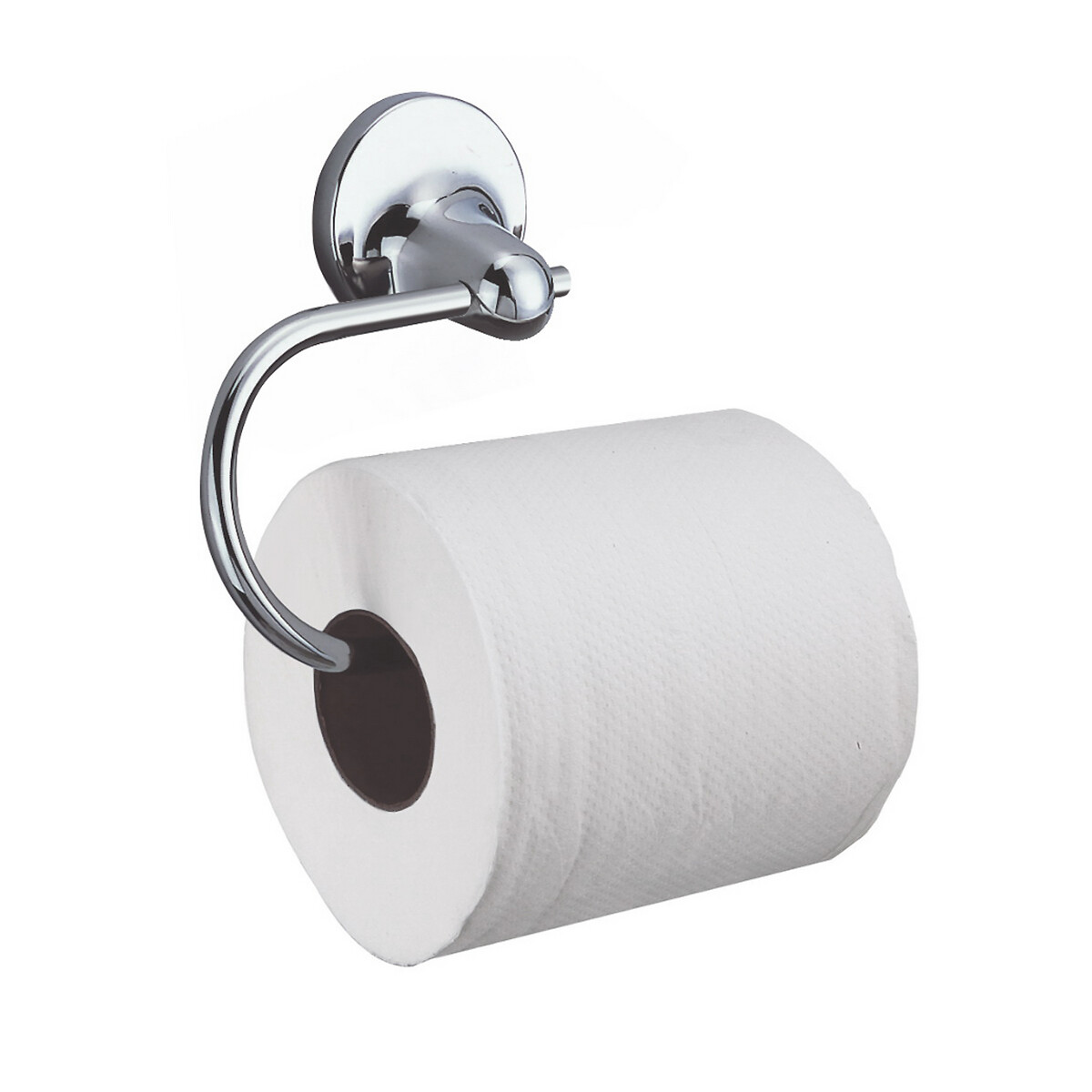 Wall Mounted Chrome Finish Toilet Roll Holder silver-coloured, SABICHI
