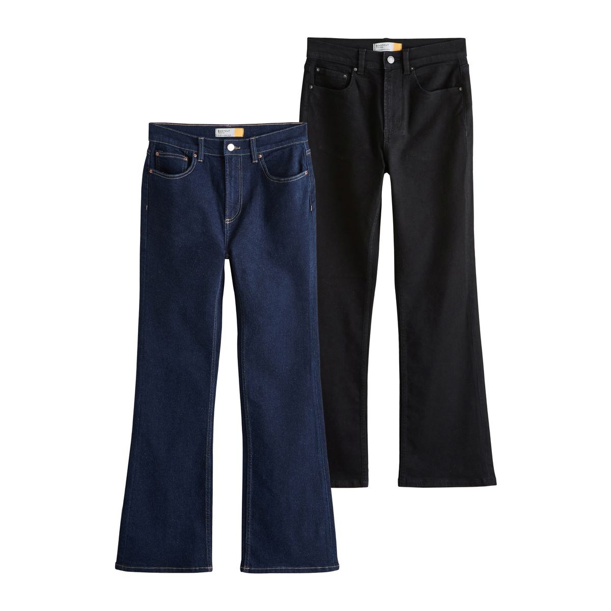 Jean bootcut à taille mi-haute, lot de 2 noir/indigo, NEXT