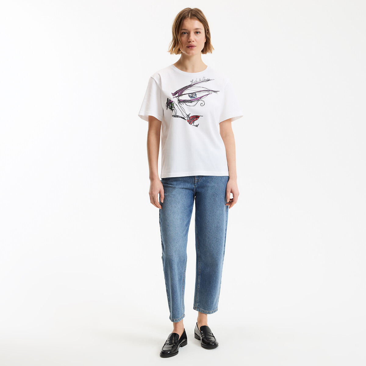 Graphic Print Crew Neck Short Sleeve T-Shirt white, CHARLES DE VILMORIN X LA REDOUTE