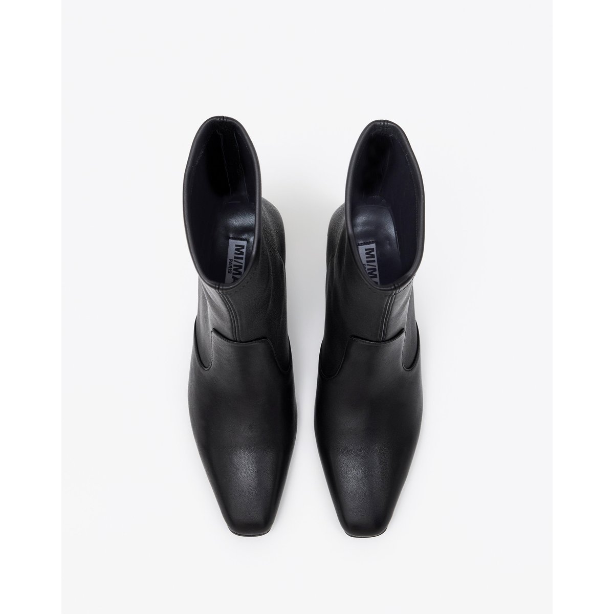 Bottines en cuir stretch à bout effilé VERNER noir, MI MAI