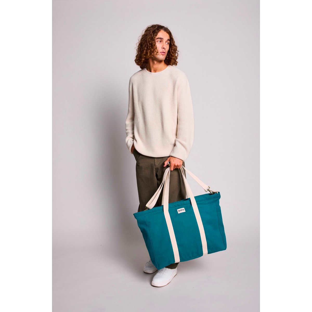 Sac week-end JEAN bleu paon, HINDBAG