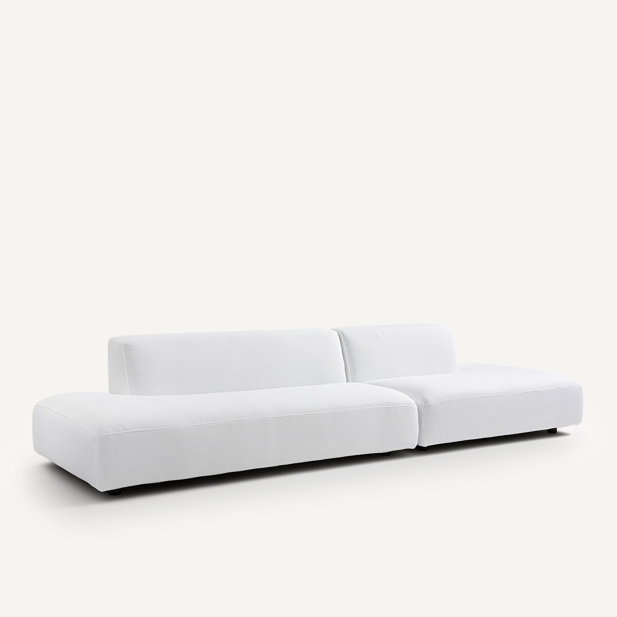 Sofa-Element Leki für den Garten, kleines Modell, Natté-Gewebe weiss, AM.PM