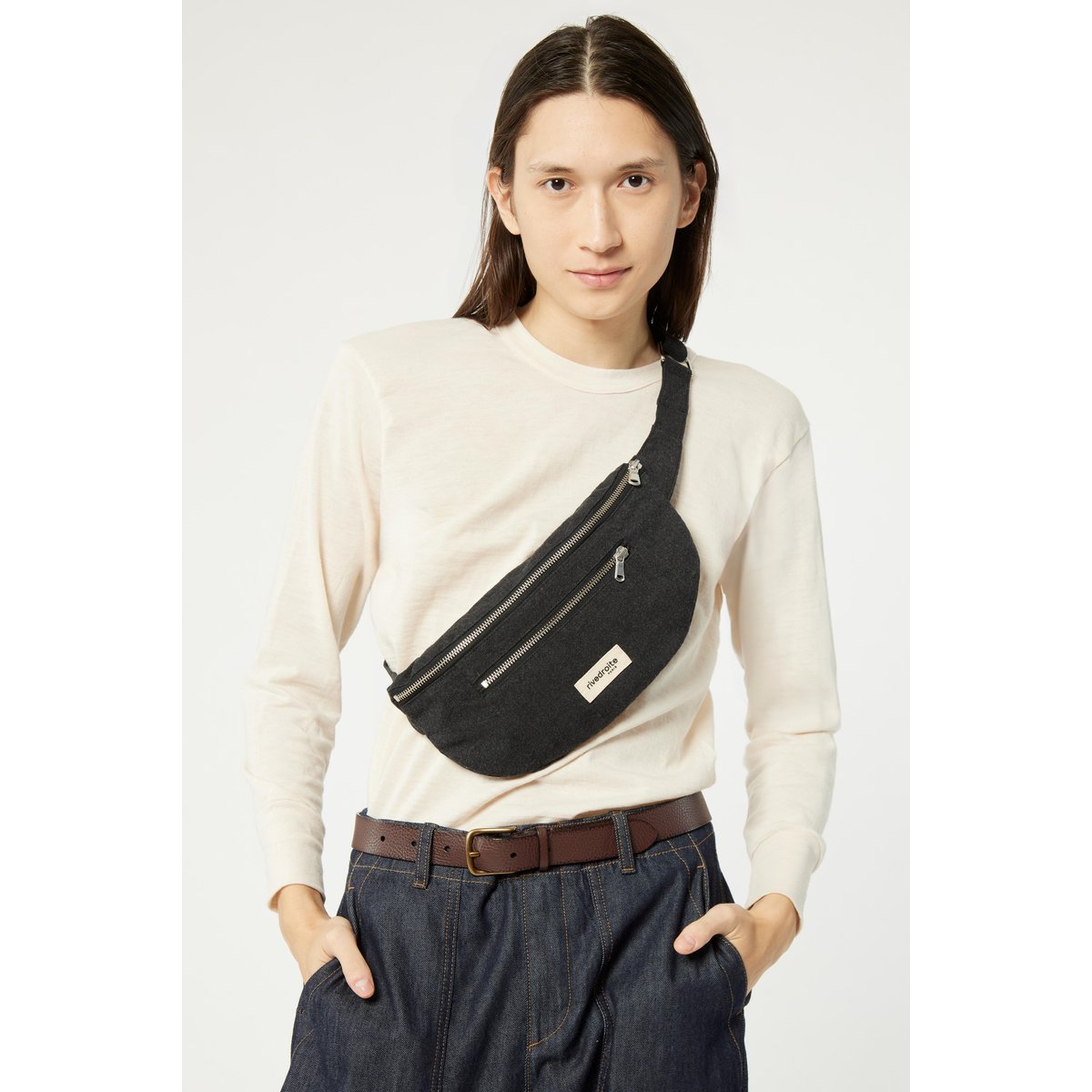 Sac banane zippé ORSEL noir, RIVEDROITE