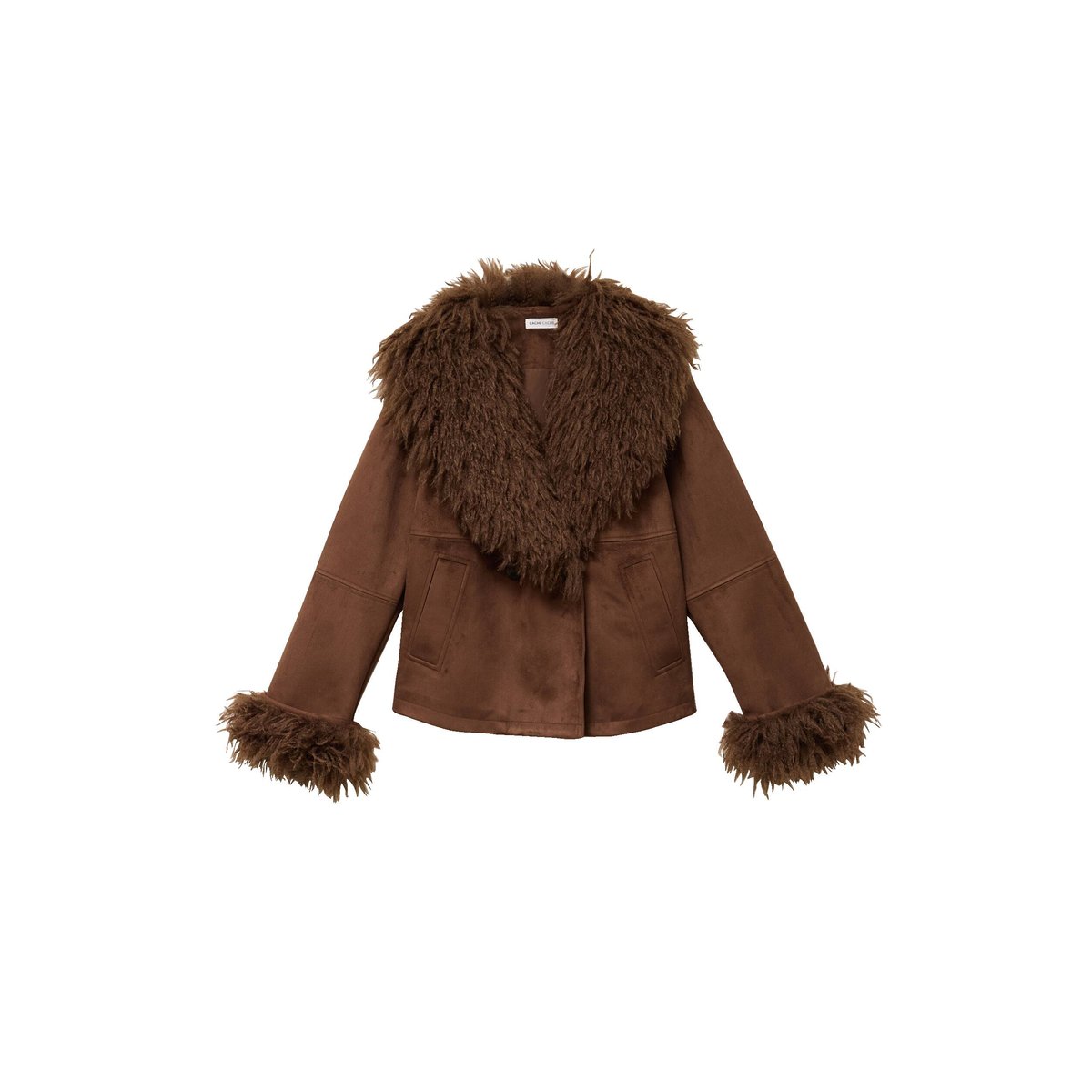 Manteau droit manches longues marron, CACHE CACHE