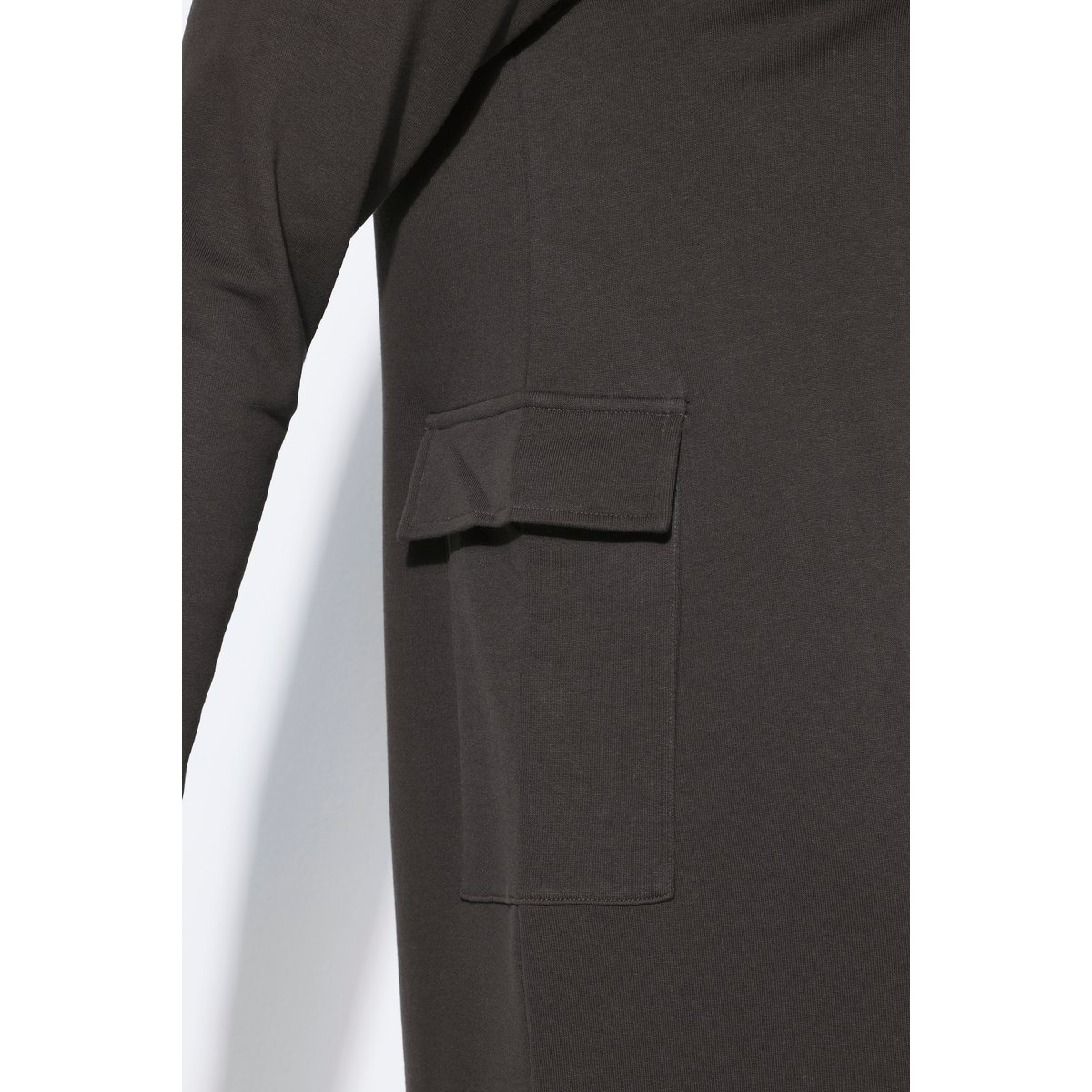 Robe midi en molleton, poches noir marron, ULLA POPKEN