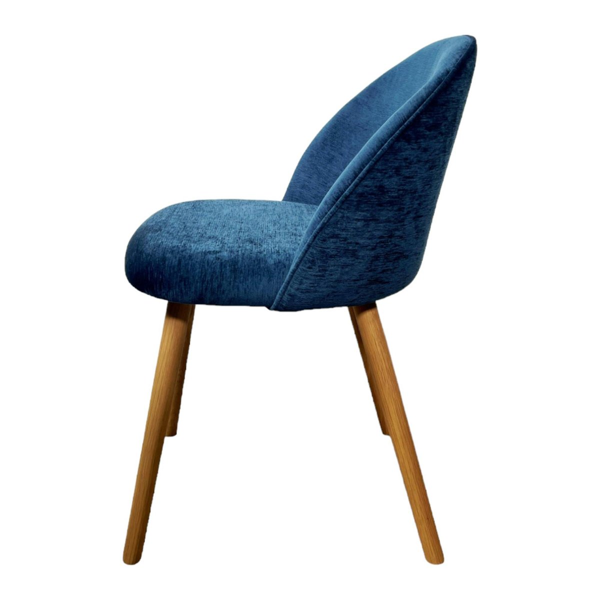 Chaise scandinave en bois et velours bleu (lot de 2) ETNA bleu, PIER IMPORT
