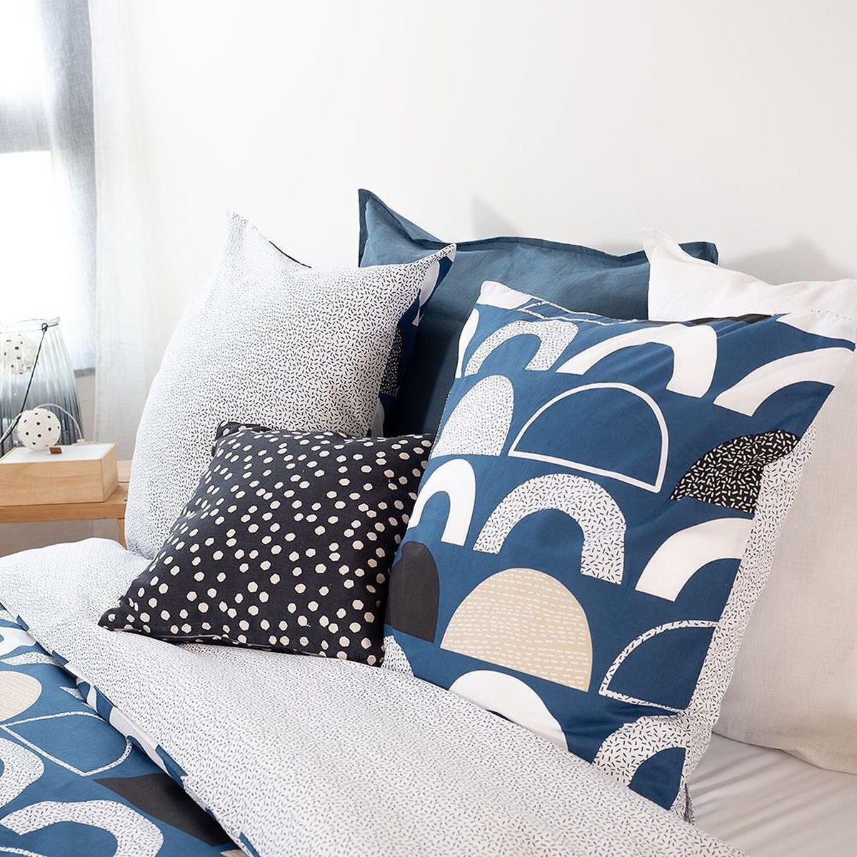 Parure housse de couette coton, Berlioz bleu, C DESIGN HOME TEXTILE