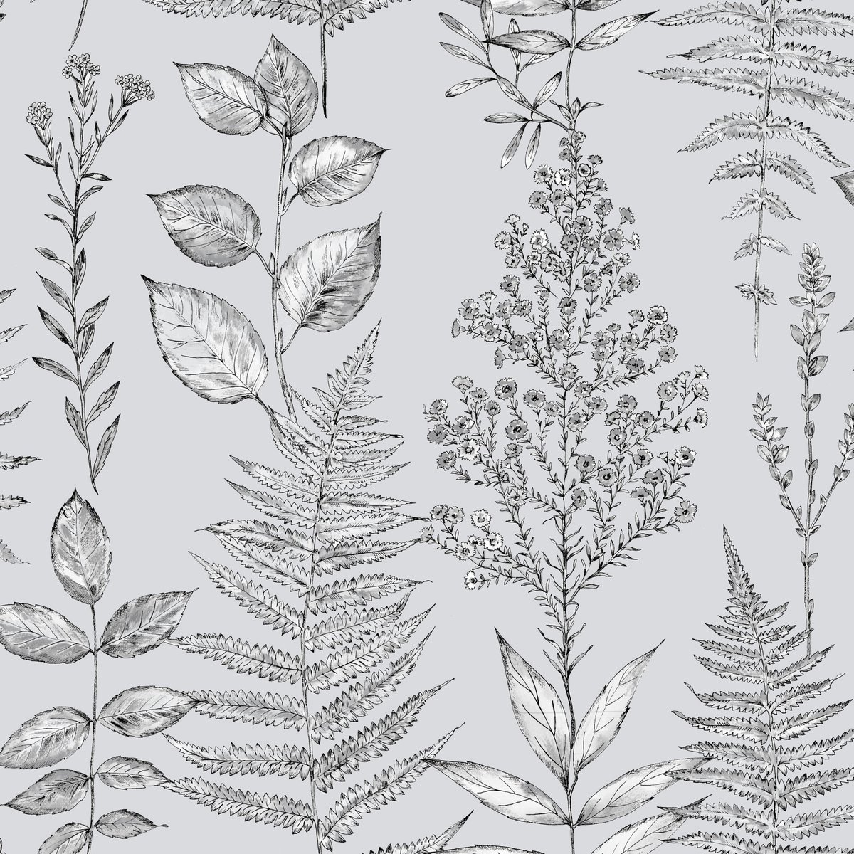 Papier peint Feuillage d'herbier gris, SUPERFRESCO EASY