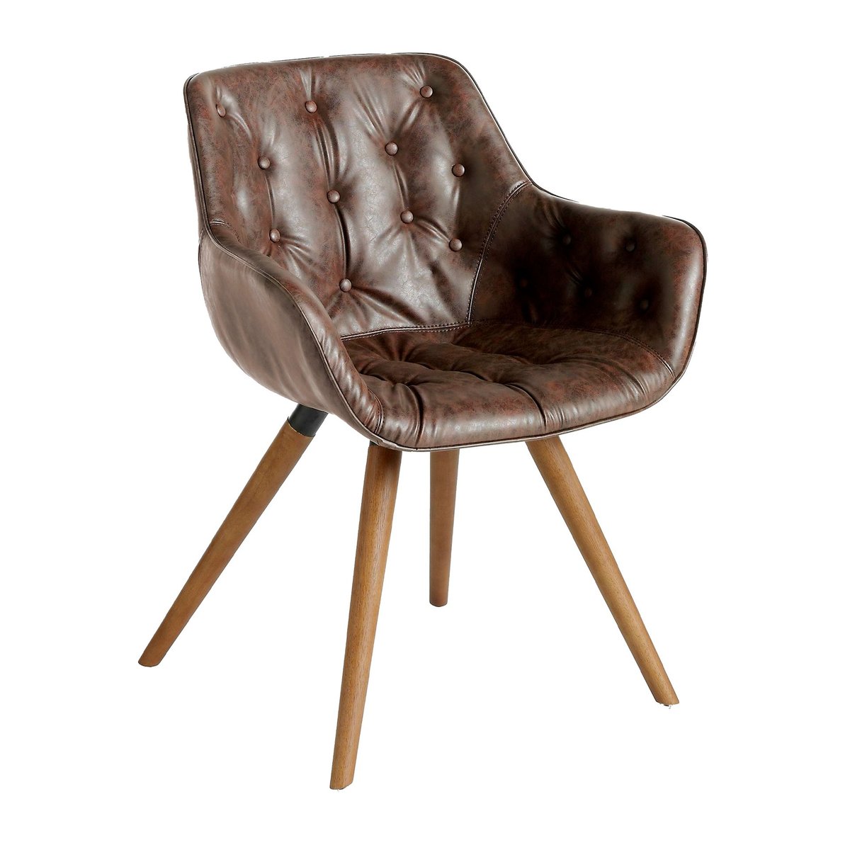 Chaise en similicuir marron chocolat walnut | brown, ANGEL CERDA