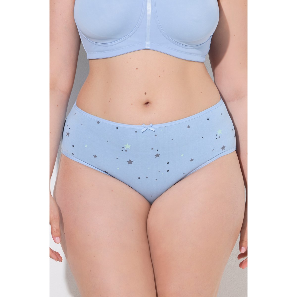 Lot de 5 culottes midi, étoiles/uni gris foncé, ULLA POPKEN