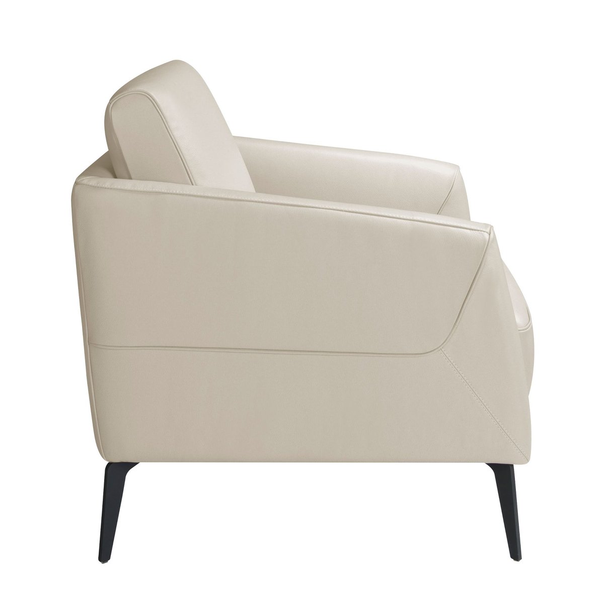 Fauteuil en cuir gris taupe | noir, ANGEL CERDA