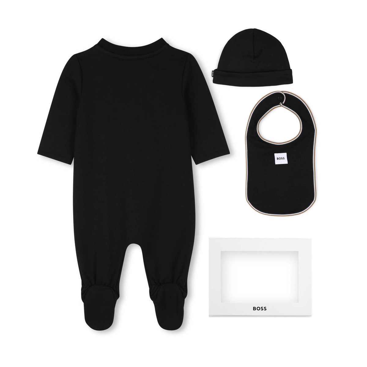 Ensemble pyjama, bonnet et bavoir black, BOSS KIDSWEAR
