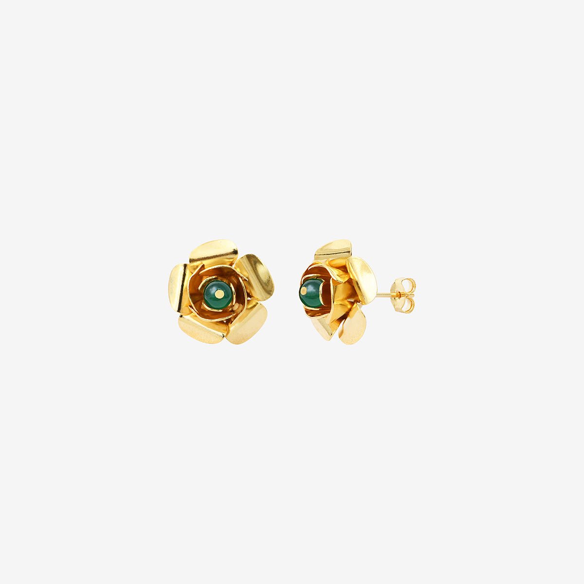 Boucles d'oreilles frida agate verte vert, CAROLINE NAJMAN