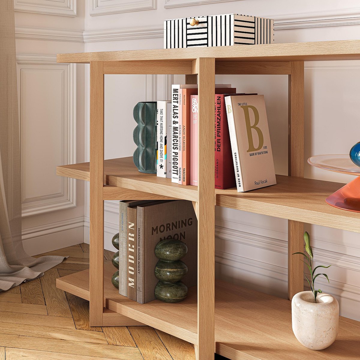 Bibliothèque chêne JANOA naturel clair, HABITAT