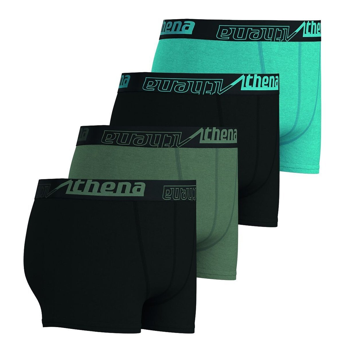 Confezione da 4 boxer sport, ECO PACK blu + verde + nero, ATHENA
