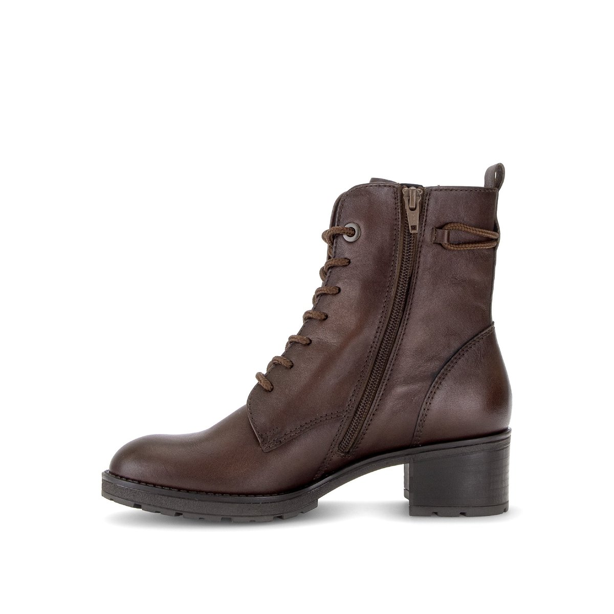 Bottines en cuir lisse à talon décroché cognac, GABOR