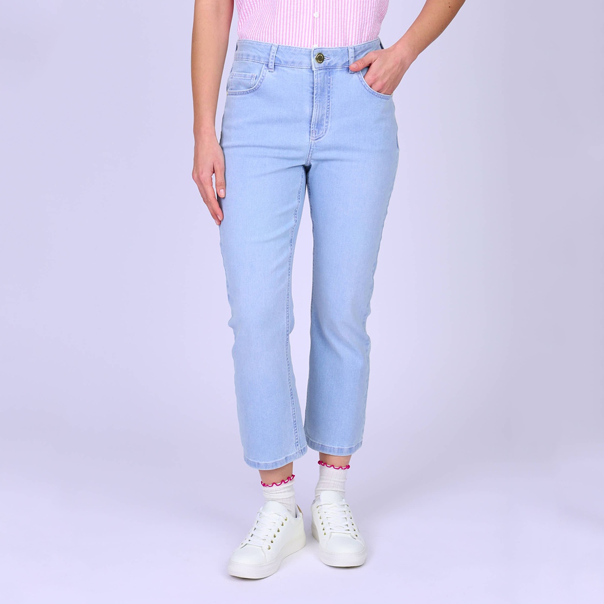 Jean confort Gianna blue bleached, MISE AU GREEN