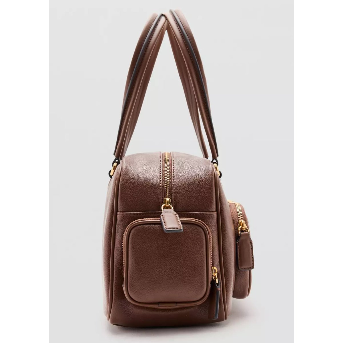 Sac bowling à poches marron moyen, MANGO