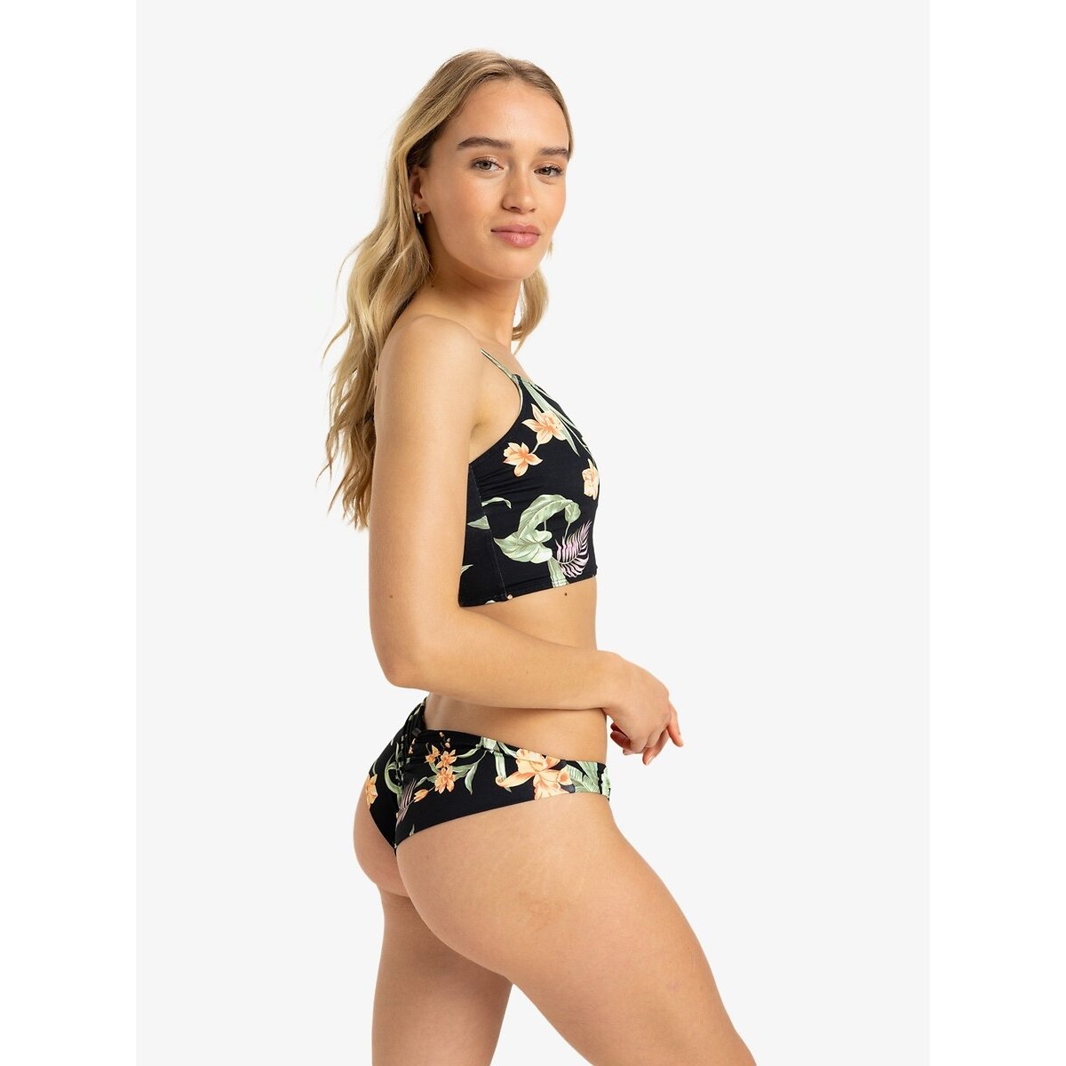 Beach Classics Bikini Bottoms print/charcoal background, ROXY