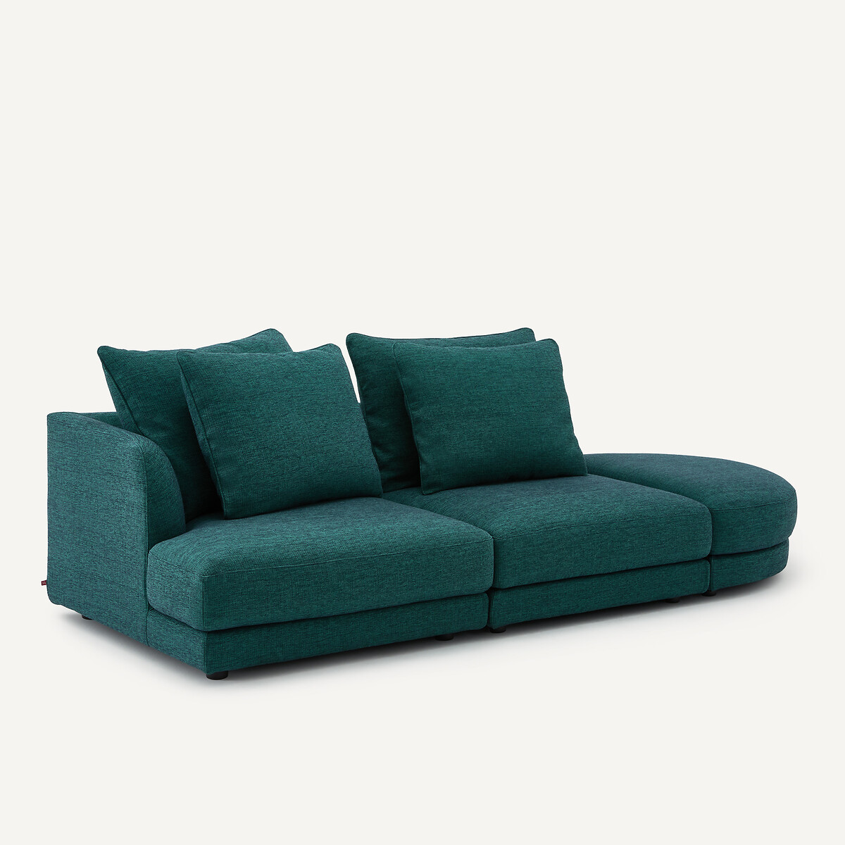 Linkes Sofa-Halbmodul, kombinierbar, aus meliertem Stoff, TIBERIO dunkelgrün, AM.PM