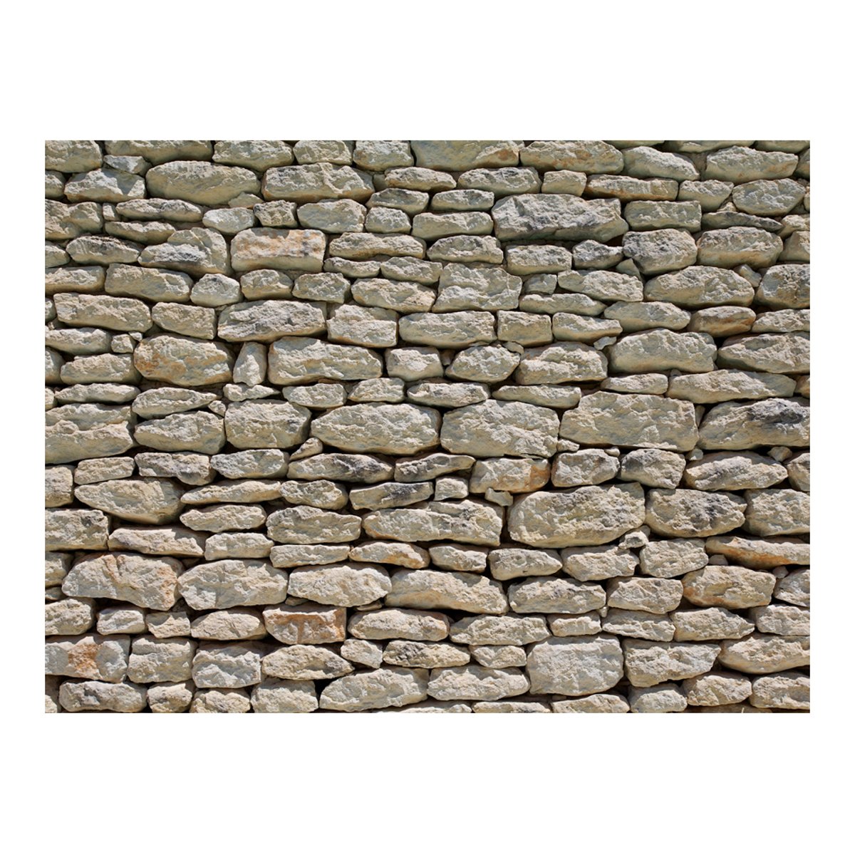 Papier peint intissé panoramique Pierre provençale gris / argent, EDEN