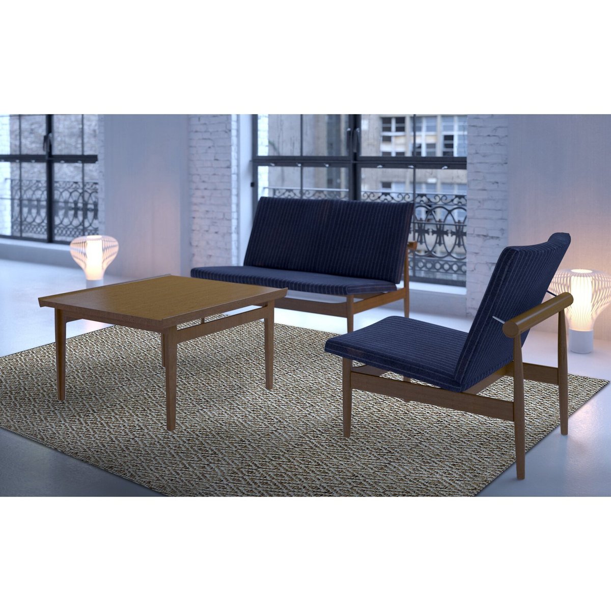 Tapis rectangulaire en laine MICMAC marron, RECOLLECTION