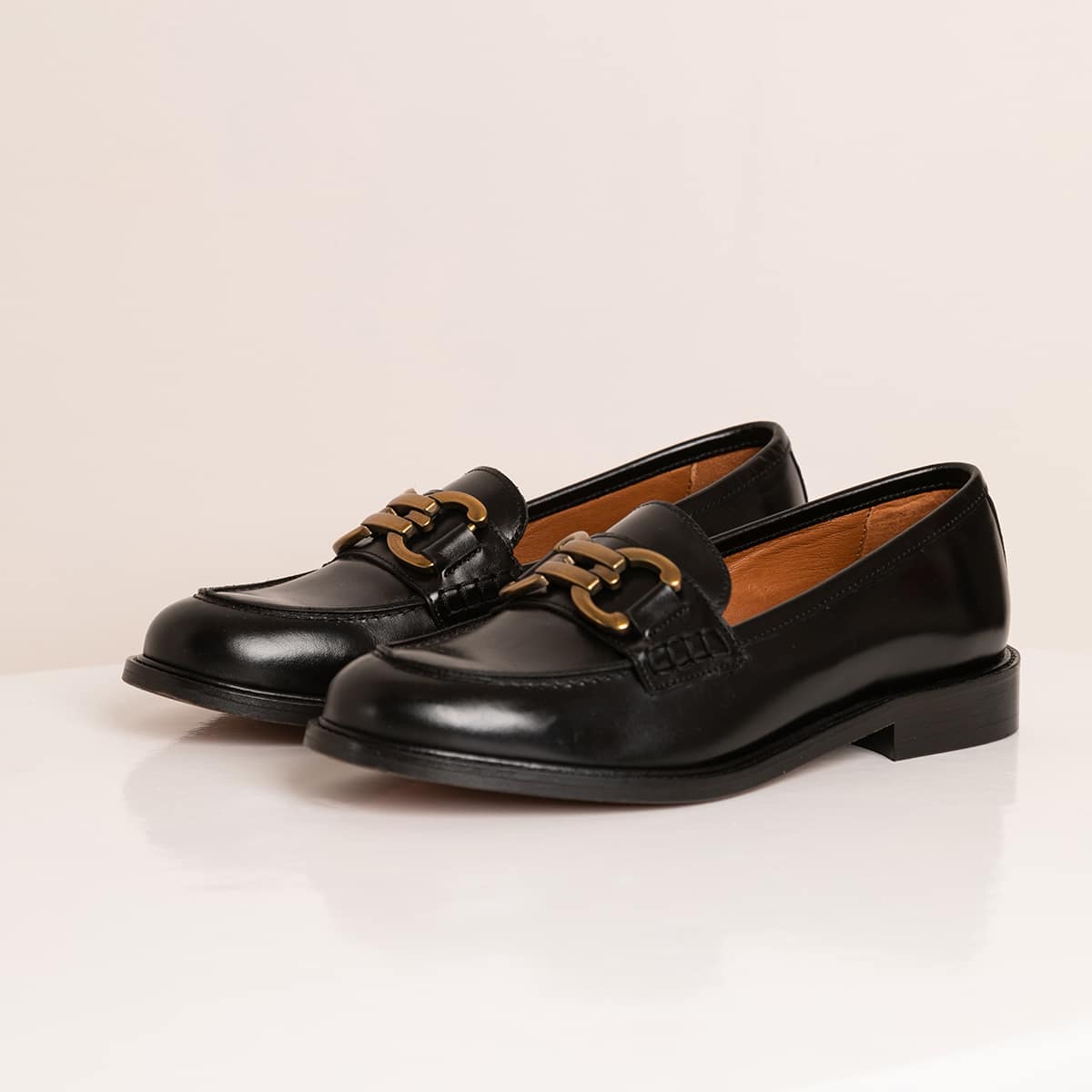 Mocassin Cuir Glacé LYNA noir, MAISON TOUFET