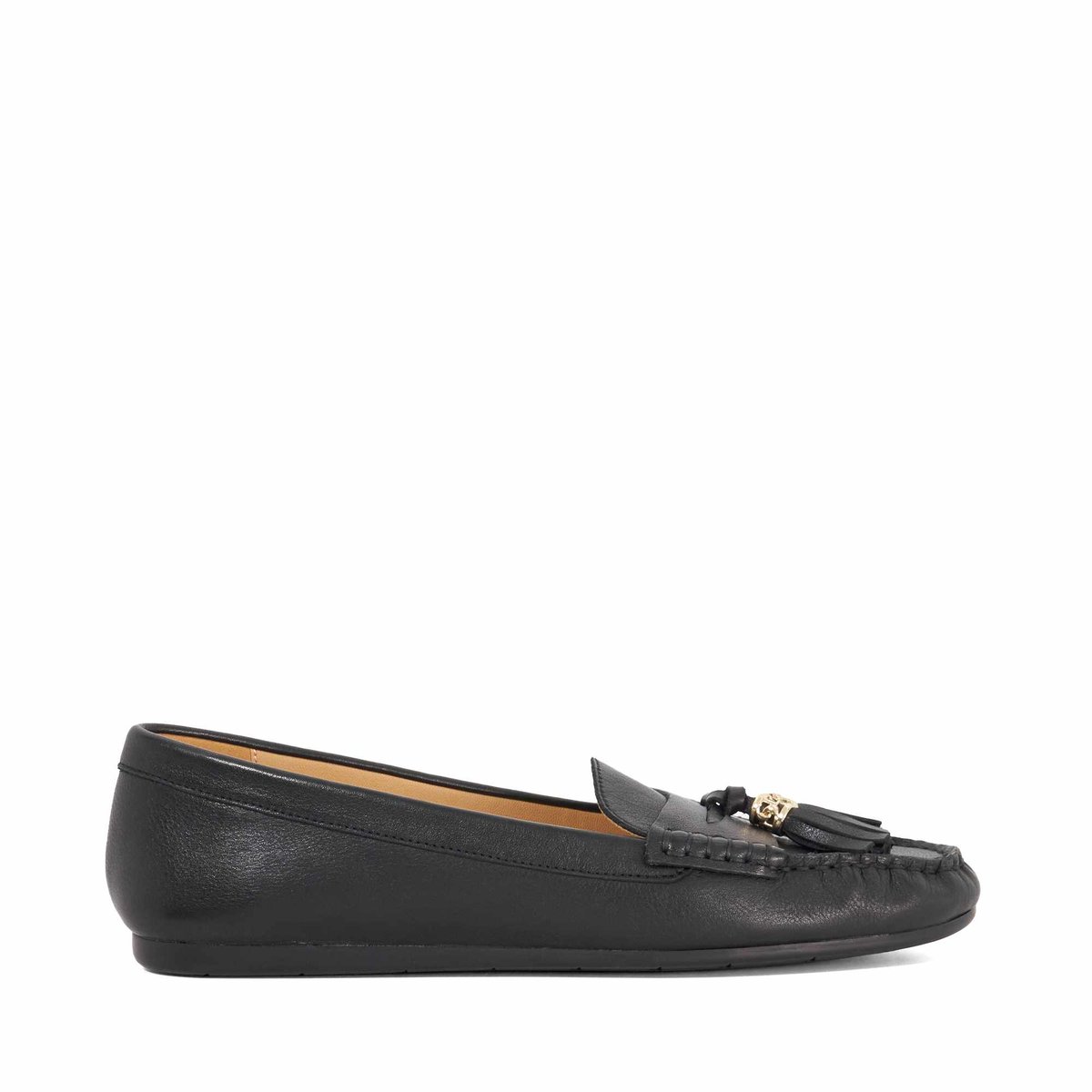 Mocassins en cuir à pampilles - GEEN black-leather, DUNE LONDON