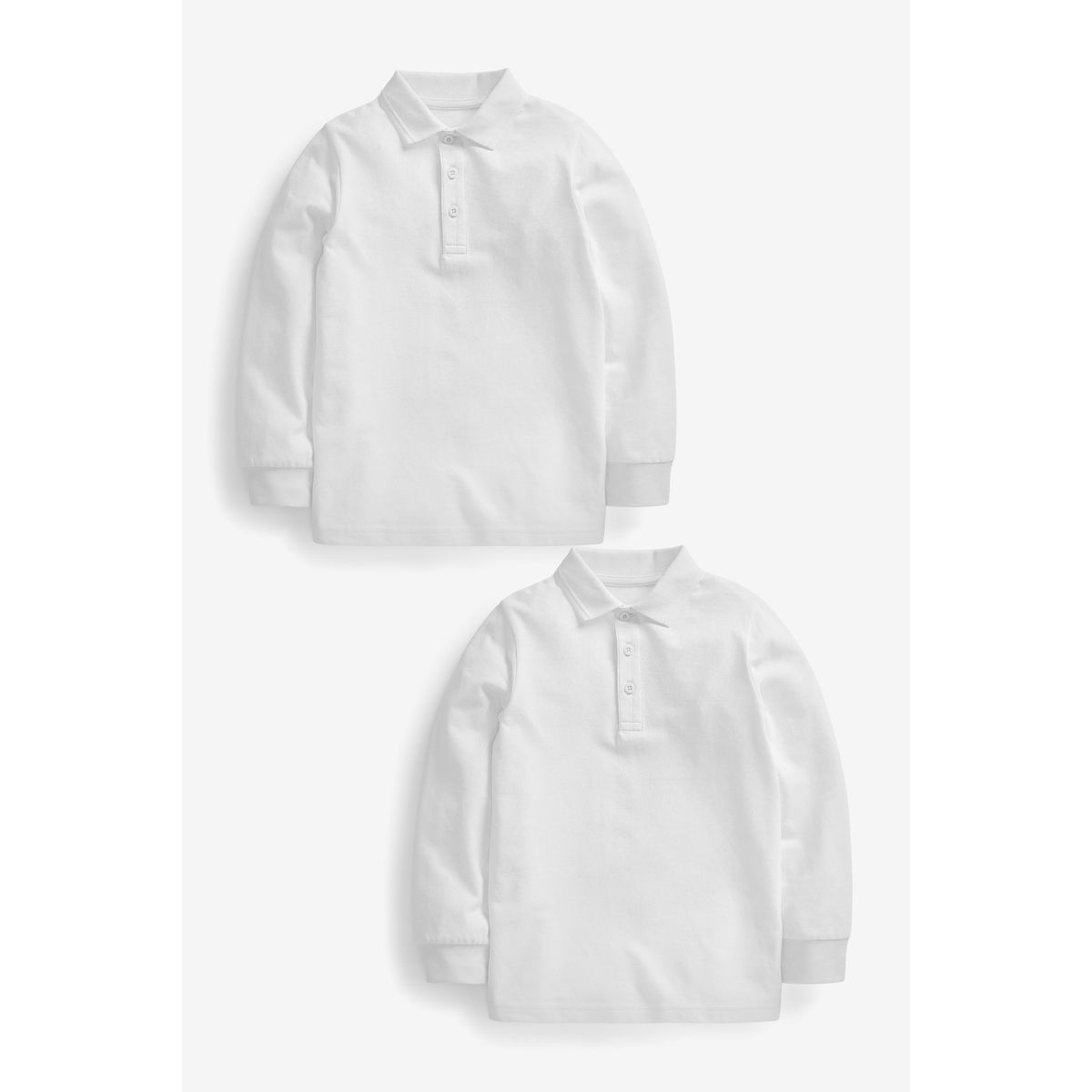 Polos à manches longues, lot de 2 blanc, NEXT