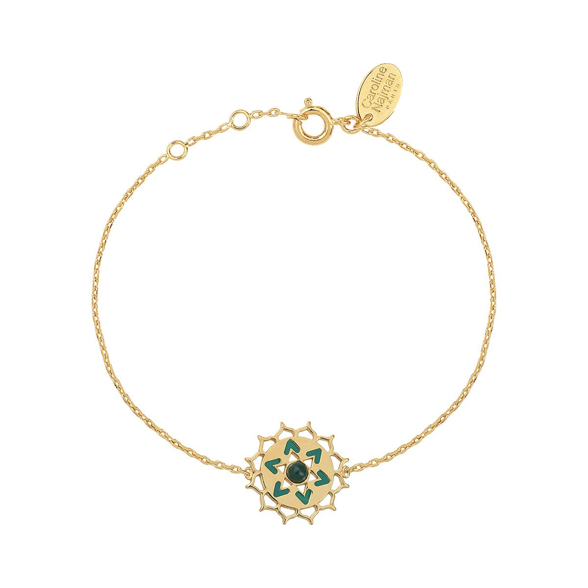 Bracelet chakras "i love" malachite vert, CAROLINE NAJMAN