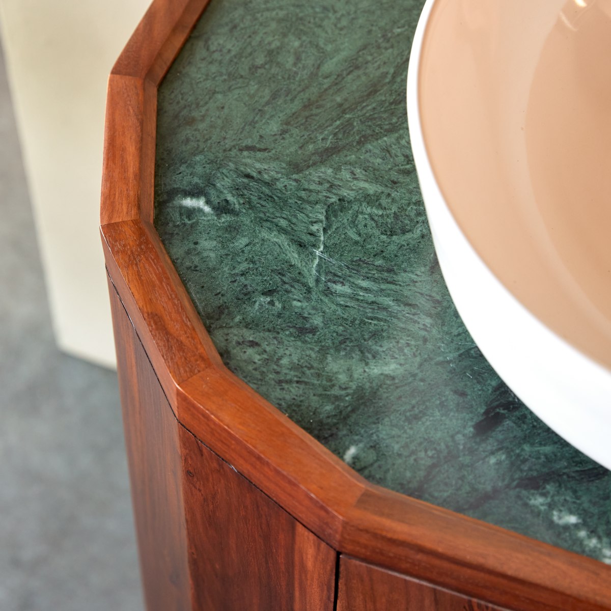 Meuble Salle De Bain en Palissandre massif, JADE marron, TIKAMOON