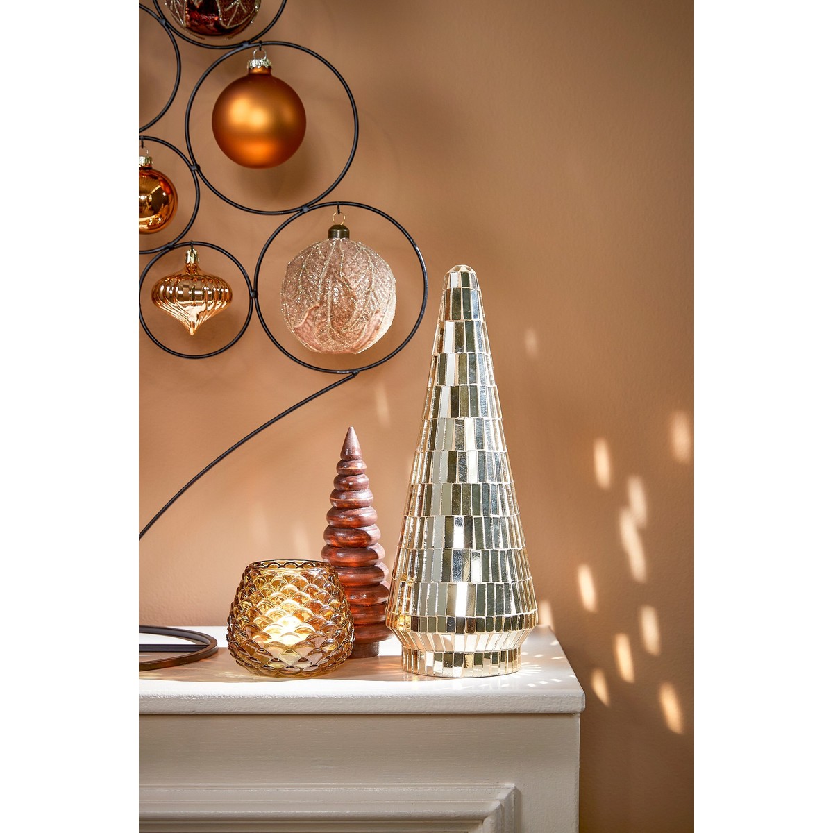Sapin de Noël décoratif or, HOUSE OF SEASONS