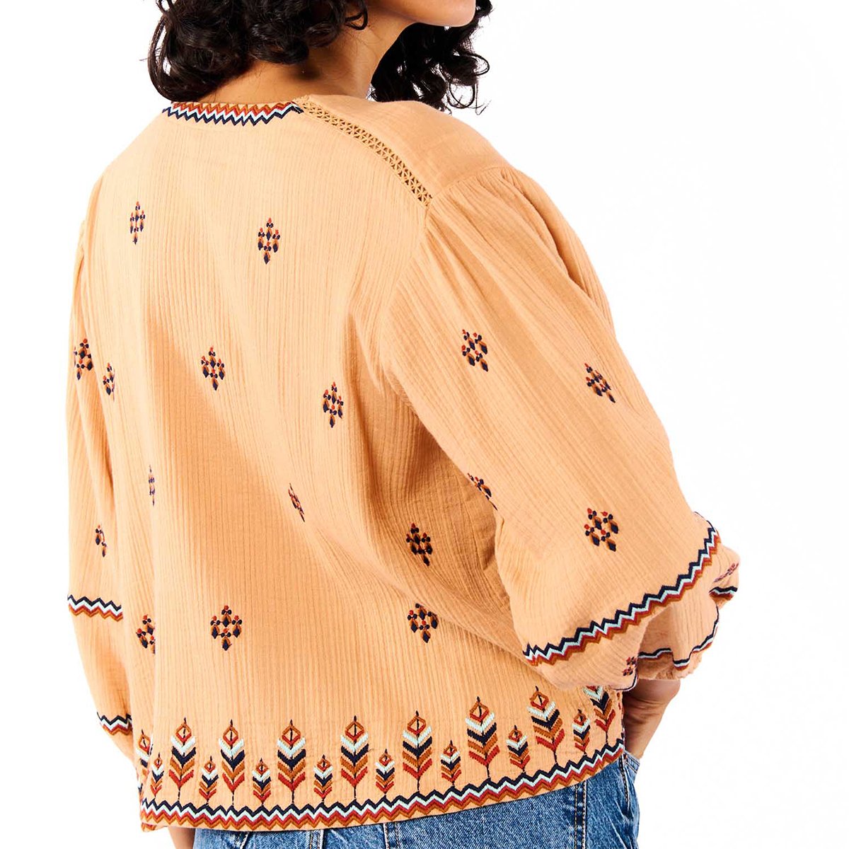 Blouse à broderies bohème GRAZIELLA nude, WILD