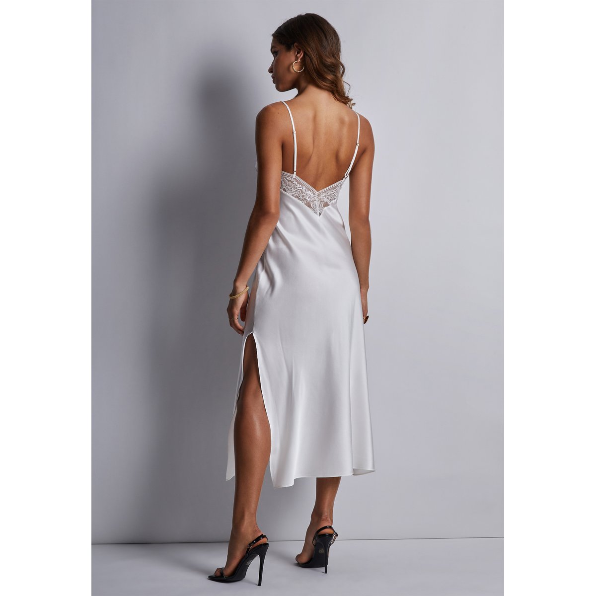 Nuisette longue Midnight Whisper blanc, AUBADE